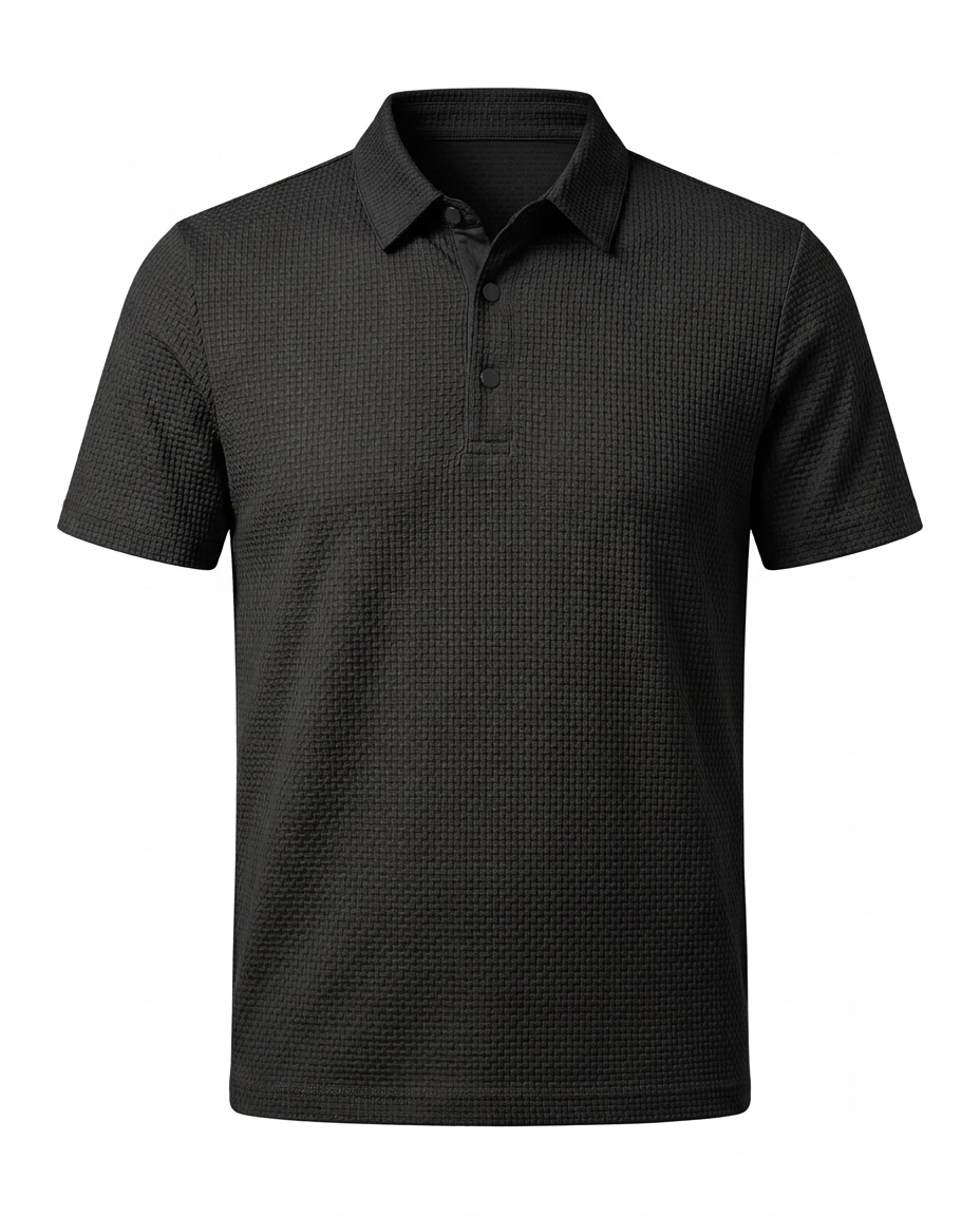 Textured Cotton Polo Shirt