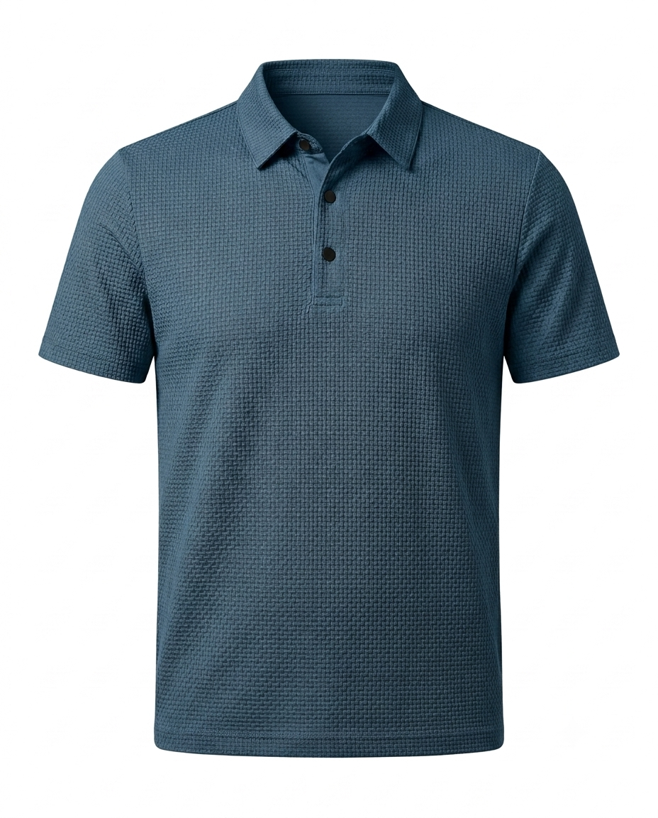 Textured Cotton Polo Shirt