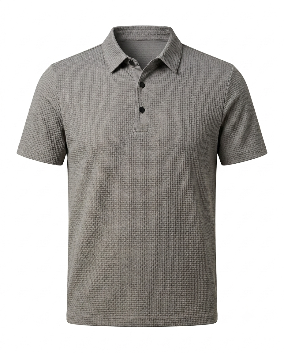 Textured Cotton Polo Shirt