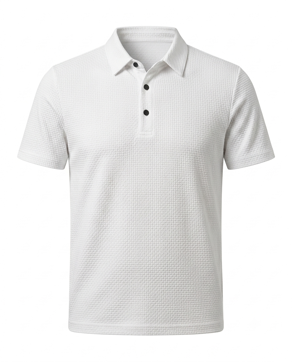 Textured Cotton Polo Shirt