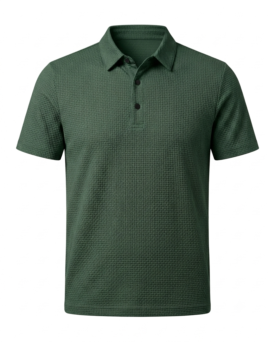 Textured Cotton Polo Shirt