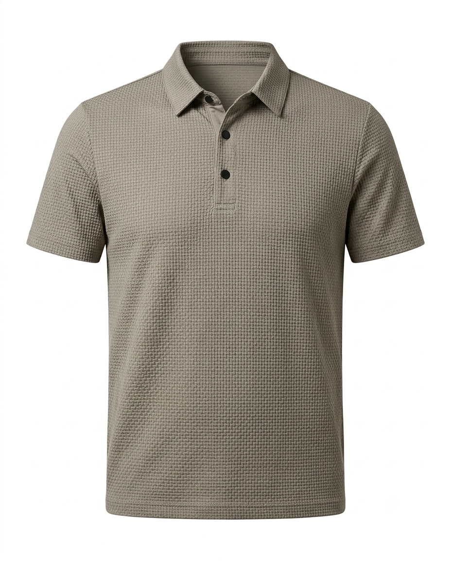 Textured Cotton Polo Shirt