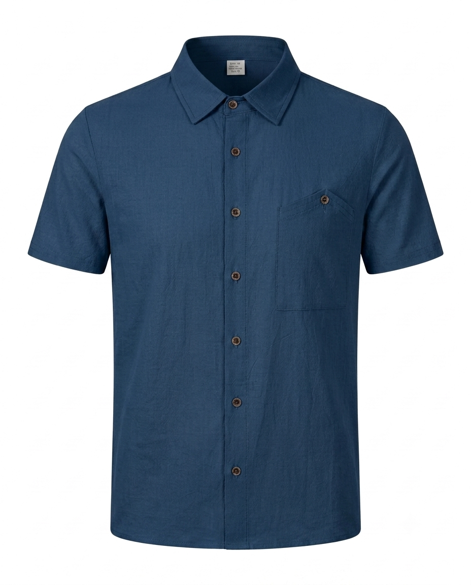 Linen Blend Short Sleeve Shirt