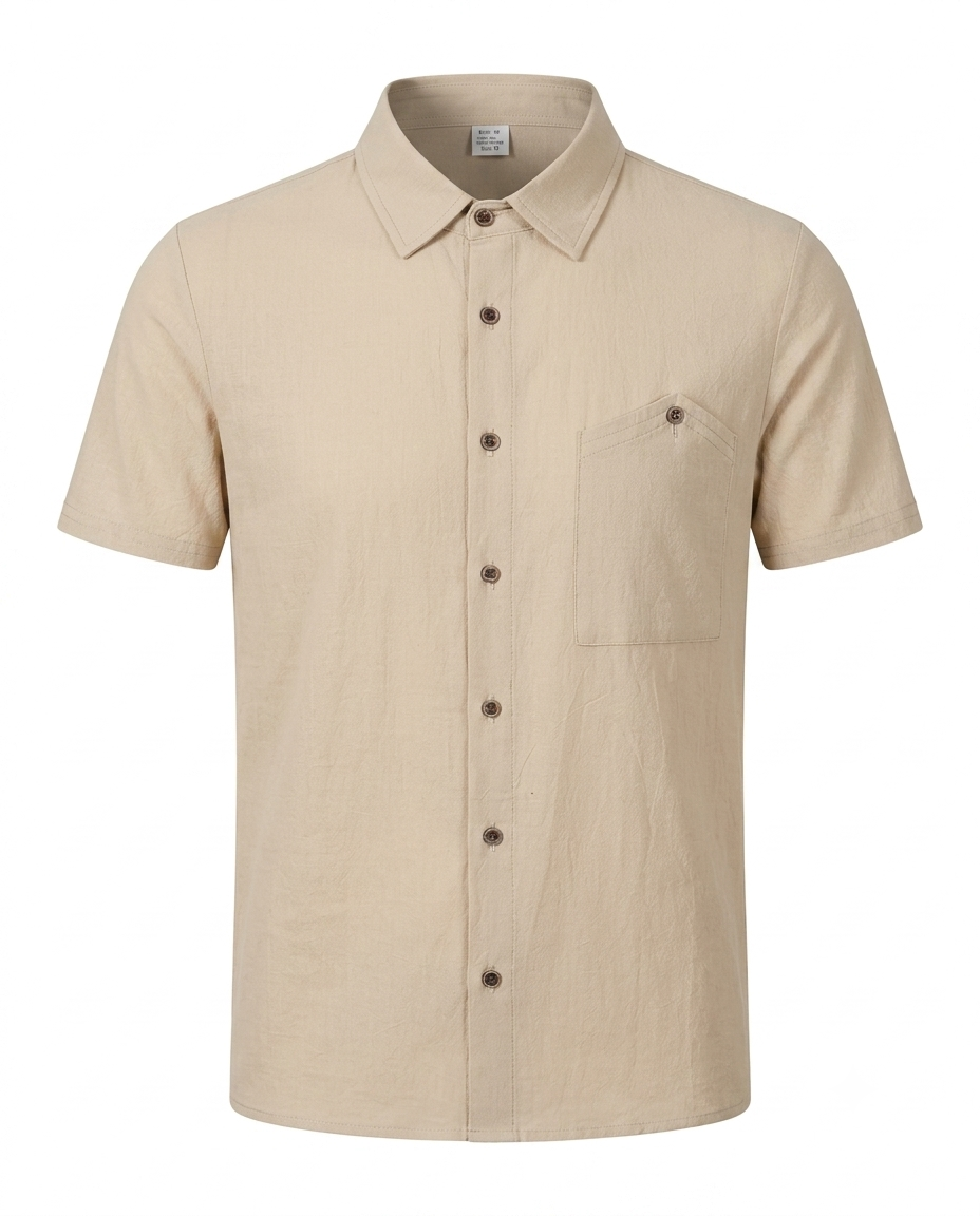 Linen Blend Short Sleeve Shirt