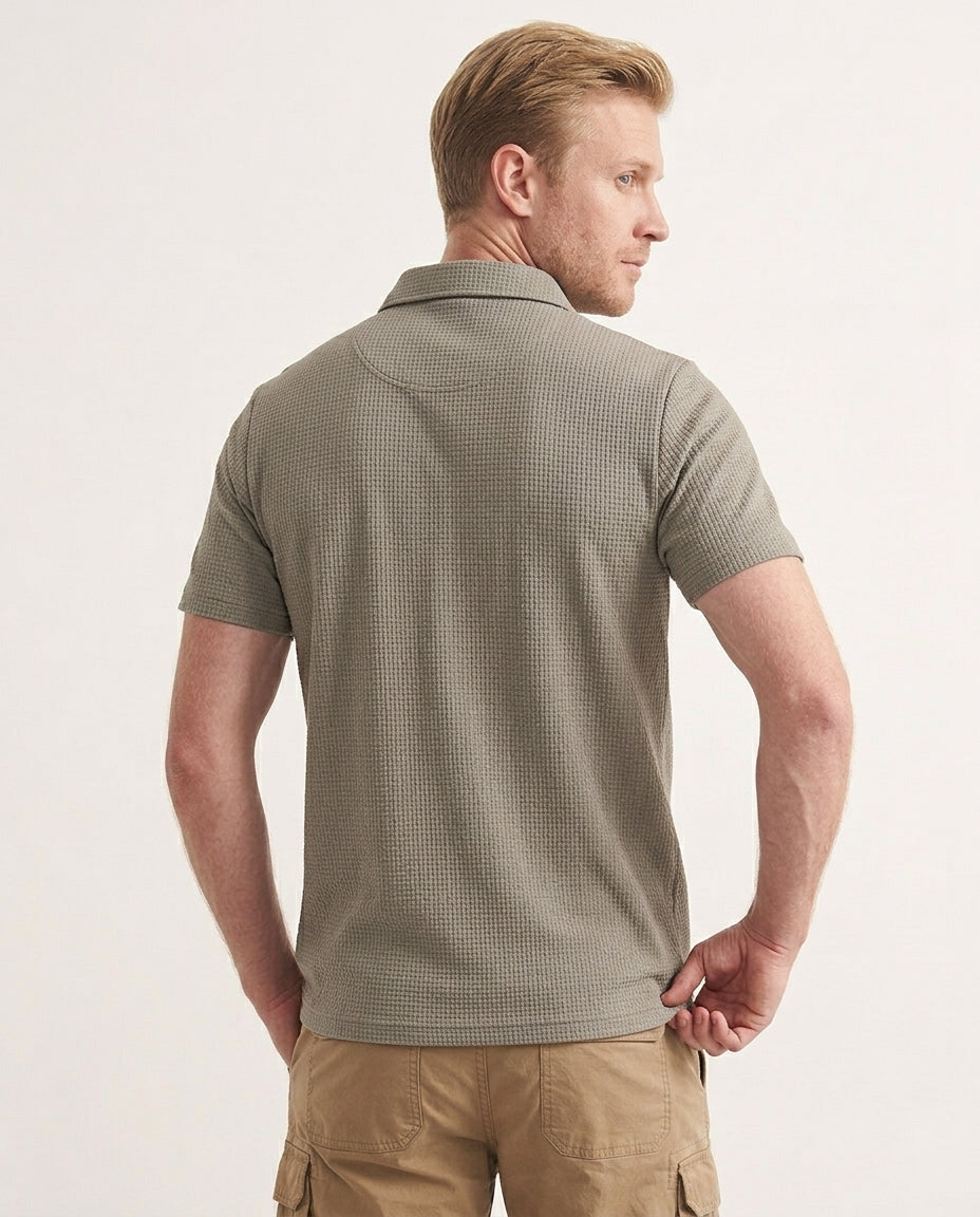 Textured Cotton Polo Shirt