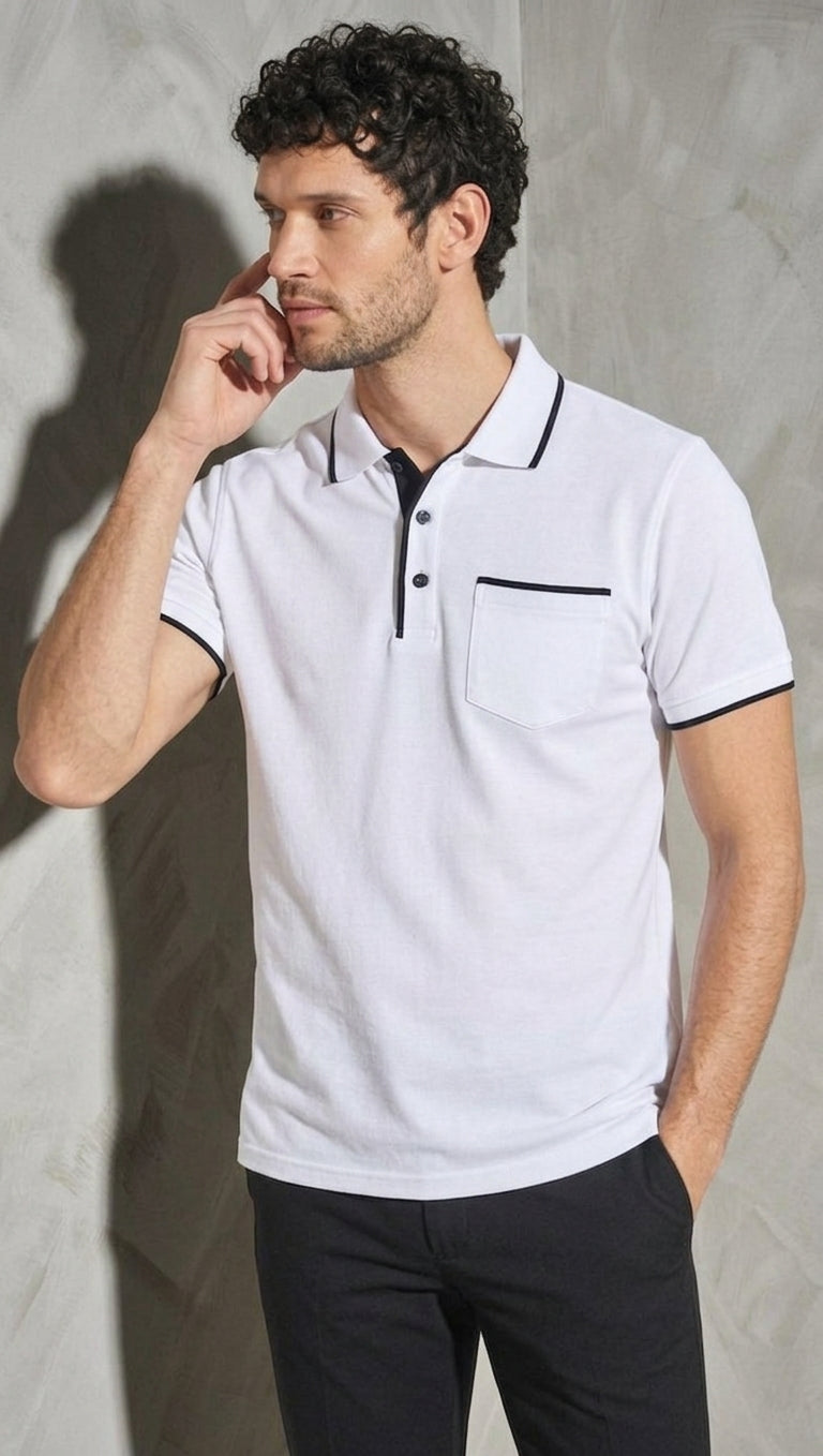 Structured Pocket Polo Shirt