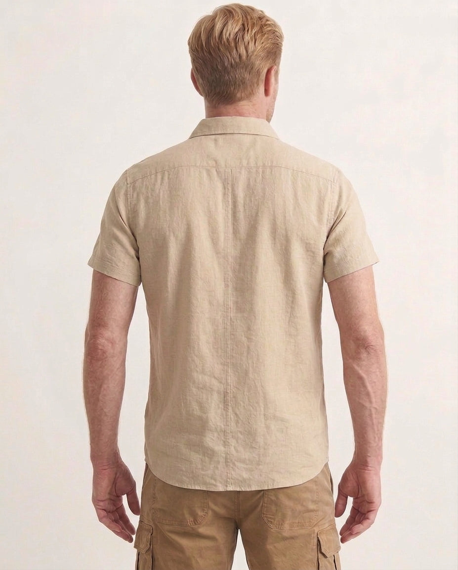 Linen Blend Short Sleeve Shirt