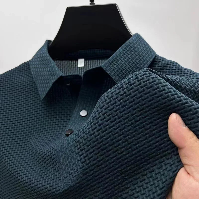 Textured Cotton Polo Shirt