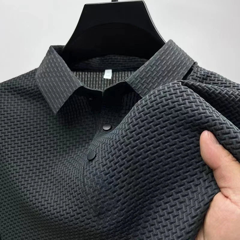 Textured Cotton Polo Shirt