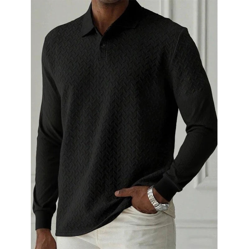 Men Long Sleeve Polo Shirt High Quality Male Clothing Office Polos T-shirt Business Poloshirt Casual Fashion Polo T Shirt Men