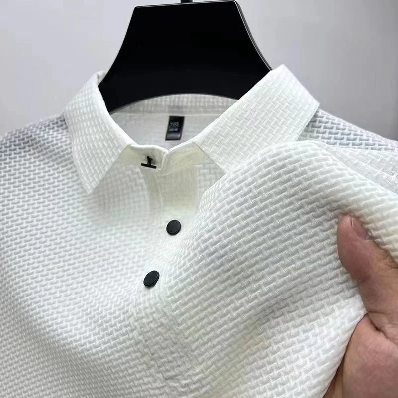 Textured Cotton Polo Shirt