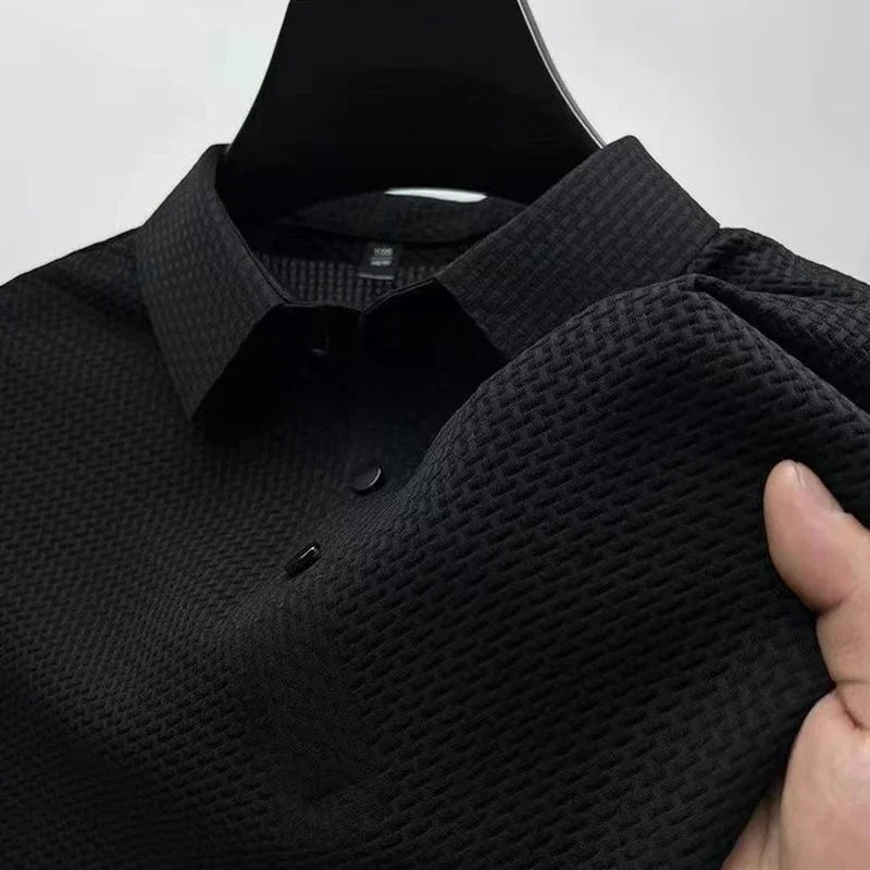 Textured Cotton Polo Shirt