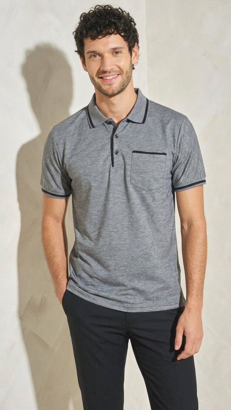 Structured Pocket Polo Shirt